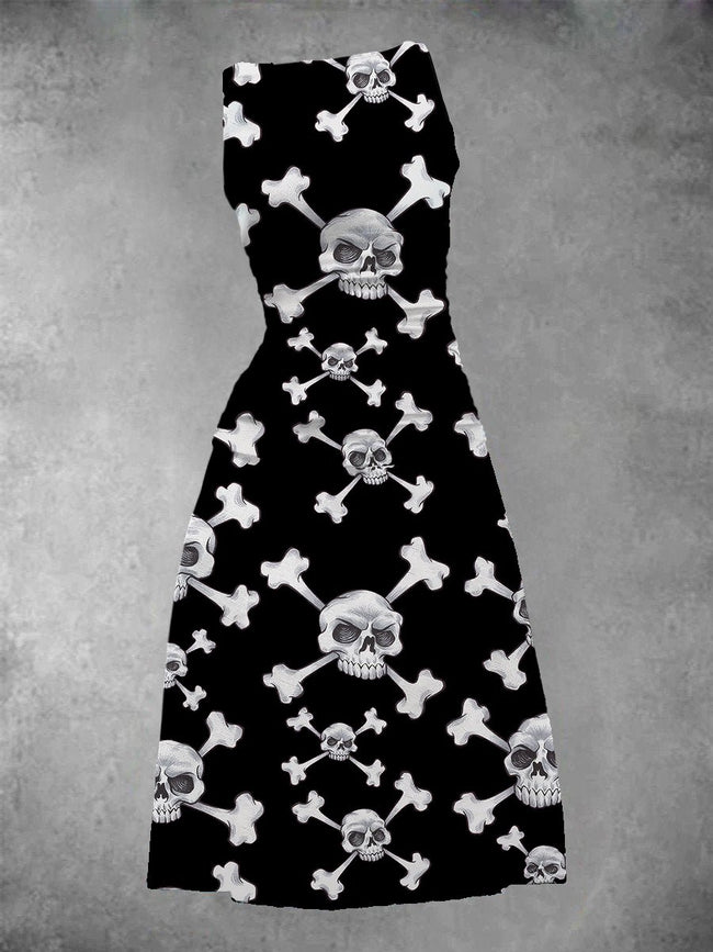 Women's Skull And Bones Maxi Dress