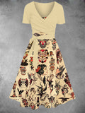 Women's Vintage Sailor Print Two-Piece Dress