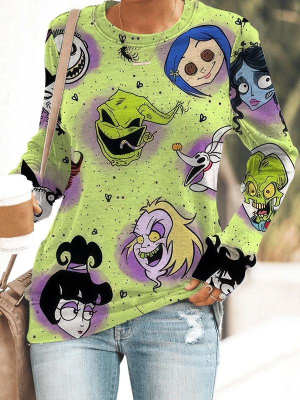 Halloween Print Long Sleeve Sweatshirt