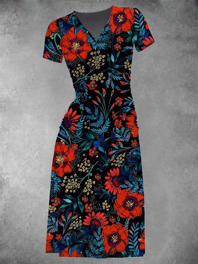 Women's Flora Print Midi Dress