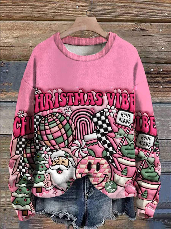 Christmas Vibes Print Sweatshirt