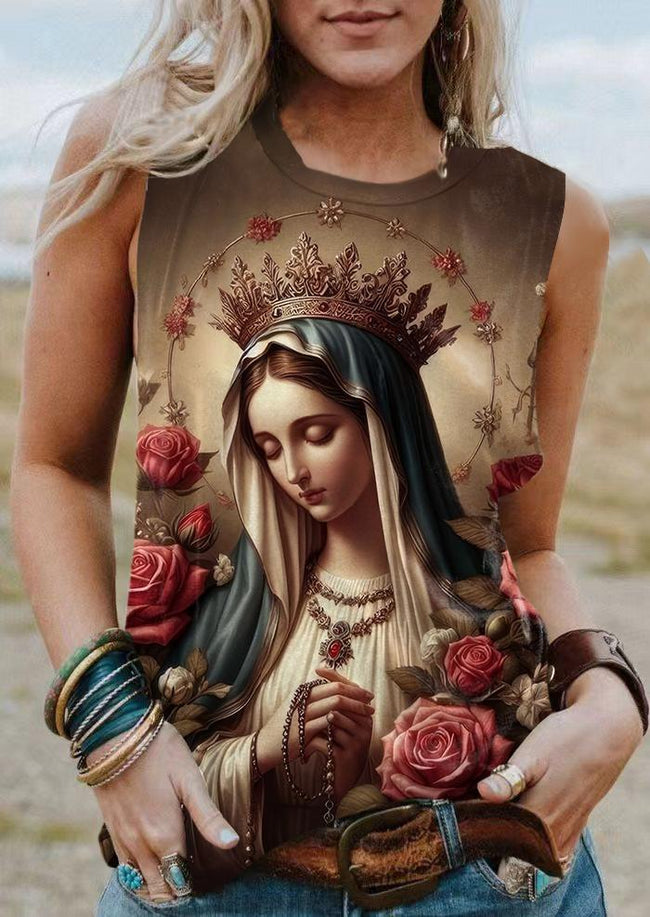 Virgin Mary Art Print Tank Top