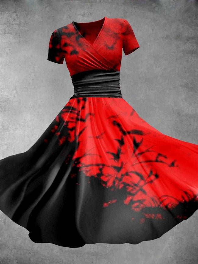 Women's Halloween Gradient Print Maxi Dress