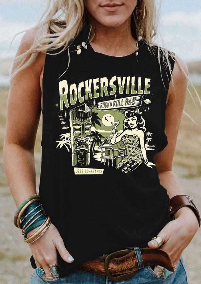 Vintage Rockersville Girlie Print Tank Top