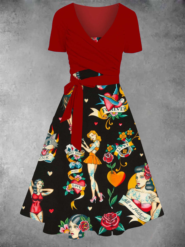 Women's Always Love Girls Print Two-Piece Dress