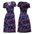 Women's Vintage American Tie Dye Print Midi Dress