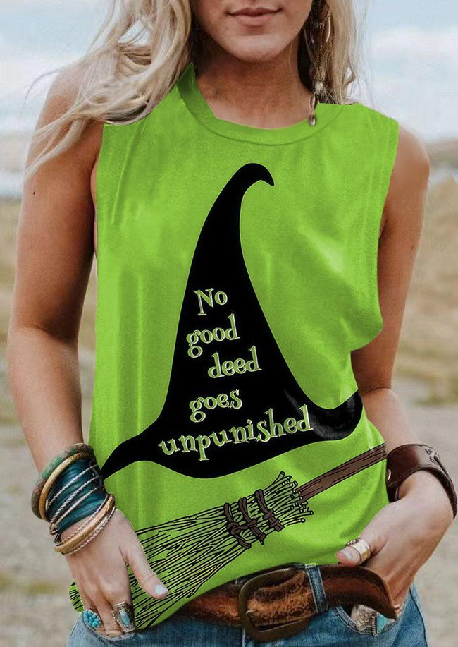 Halloween Witch Print Tank Top