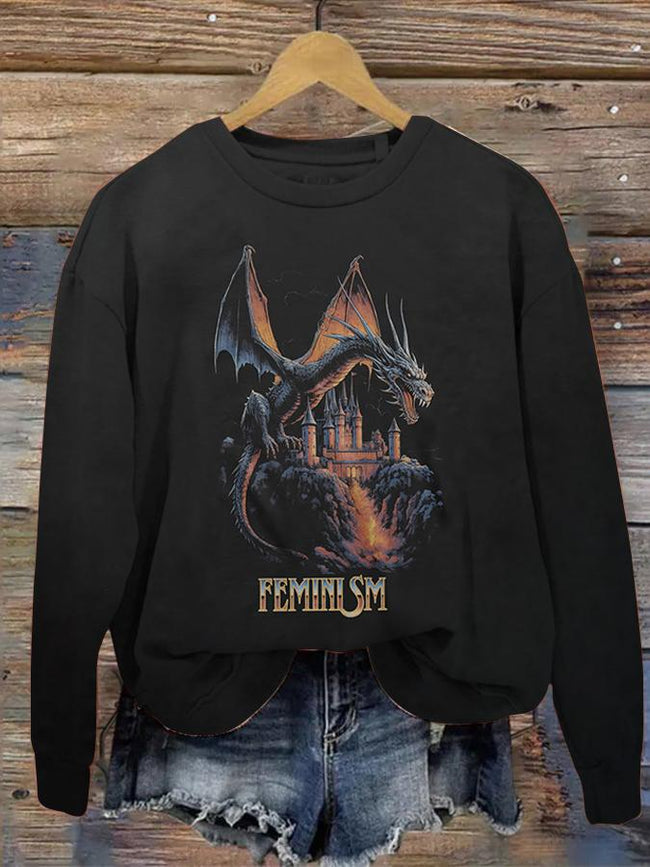 Feminism Dragon Fantasy Sweatshirt