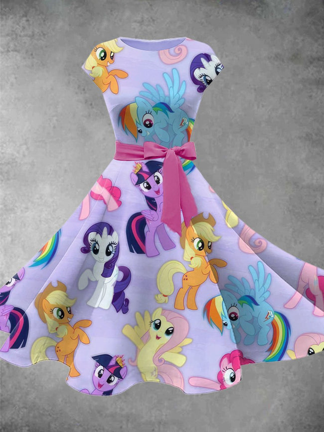 Women's Retro MLP Pony Midi Dress