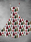 Women's Vintage Christmas Print Two-Piece Dress