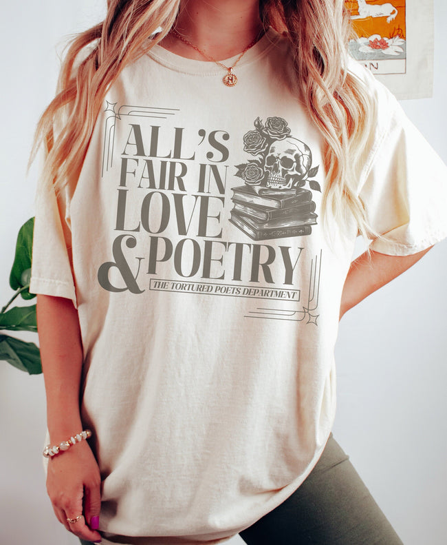 All's Fair In Love And Poetry Print T-shirt