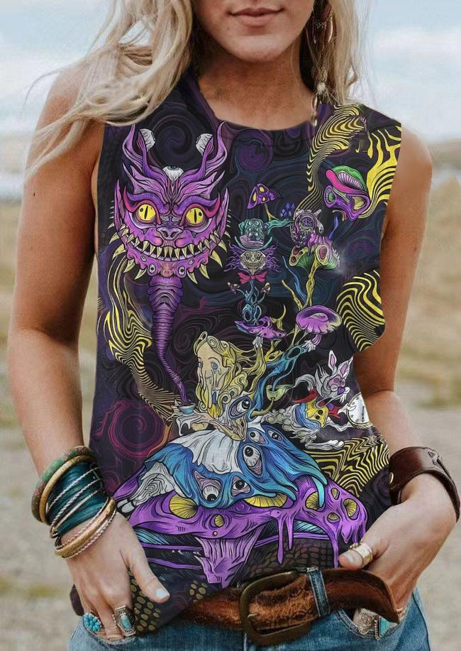 Vintage The Princess and the Devil Print Tank Top