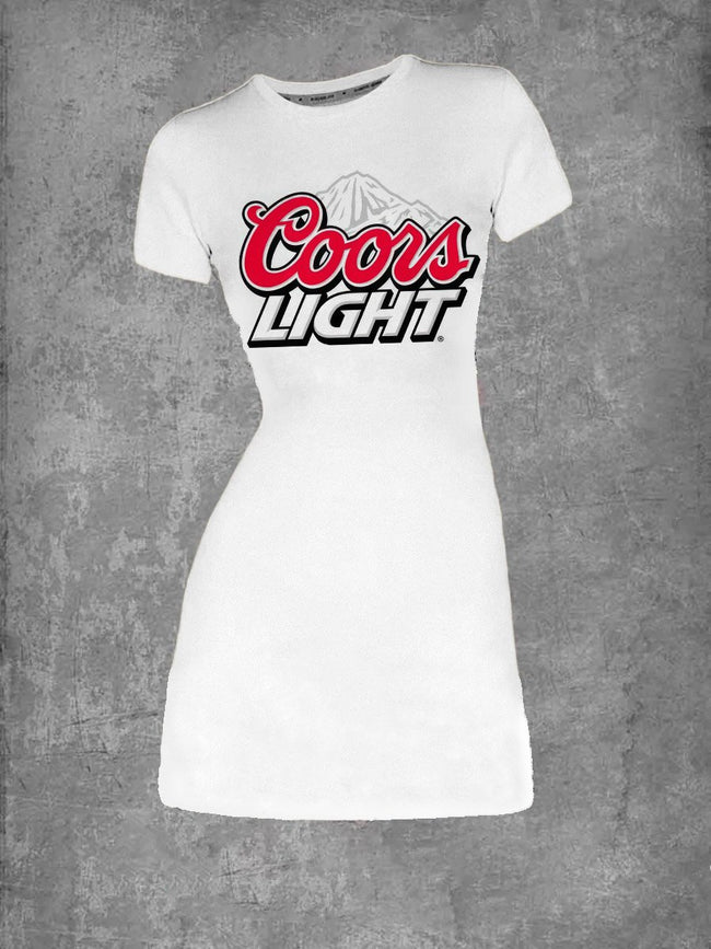 Women's Coors Light Cute Drinking Crew Neck T-Shirt Dress