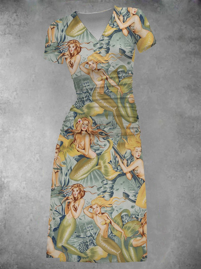 Women's Mermaids Sea Sirens Midi Dress