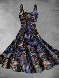 Women's Vintage Butterfly Print Two-Piece Dress