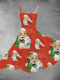 Women's Vintage Christmas Print Two-Piece Dress