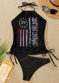 We Are People American Flag Halter Tankini Set