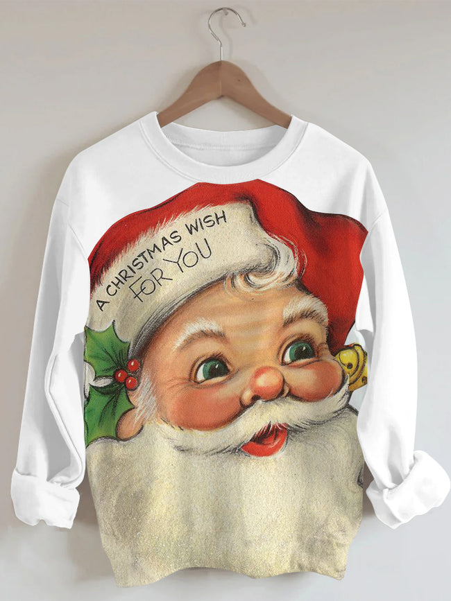 Women's Christmas Santa Print Casual Sweatshirt