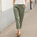 Solid Cotton Linen Pants