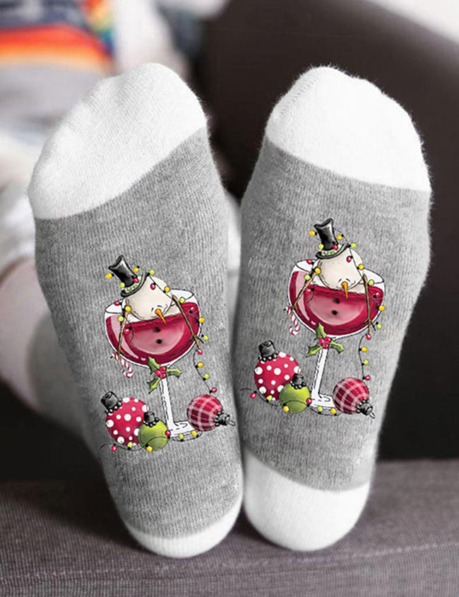 Christmas Snowman Wine Socks