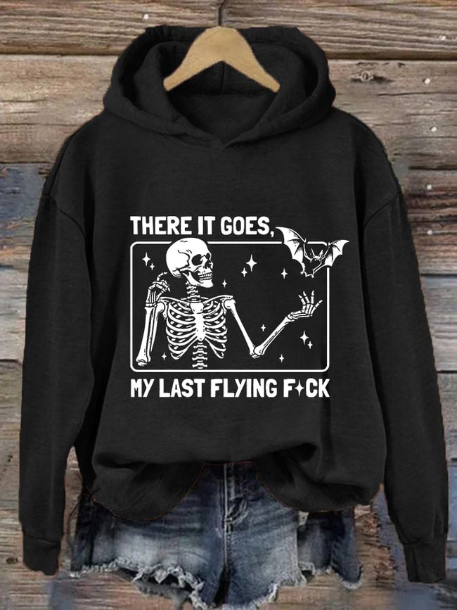 🔥Buy 4 get 12% OFF🔥Women's Halloween There It Goes My Last Flying F*ck  Casual Hooded Sweatshirt
