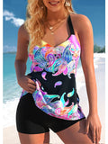 Women's Swimwear Tankini 2 Piece Plus Size Swimsuit