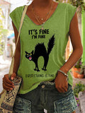 Women's It's Fine I'm Fine Everything is Fine Sleeveless T-Shirt