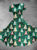 Women's Christmas Gift Christma Tree Print Design Maxi Dress