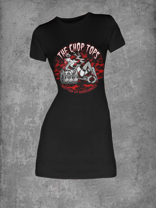 Vintage THE CHOP TOP Print T-Shirt Dress