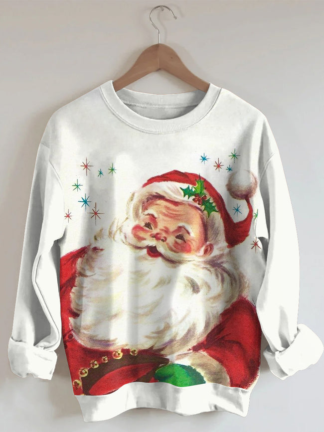 Women's Christmas Santa Print Sweatshirt