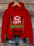 🔥BUY 3 GET 15% OFF🔥Women'S Casual Happy Birthday Jesus Printed Long Sleeve Sweatshirt