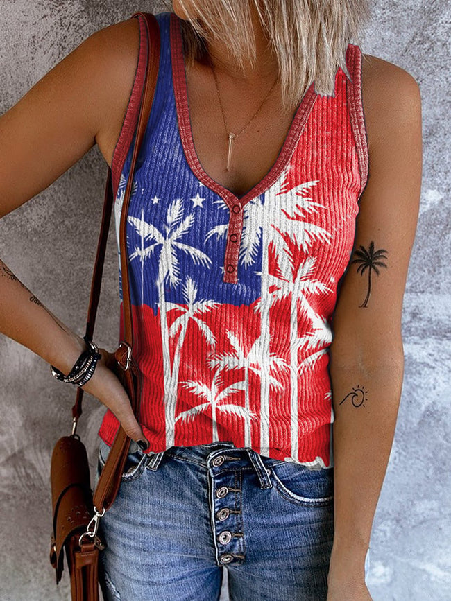 Women's Vintage Print Sleeveless Tank Top