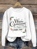 Women'S White Christmas Print Casual Sweatshirt