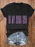 Women's In My Eras Era Print V Neck T-Shirt