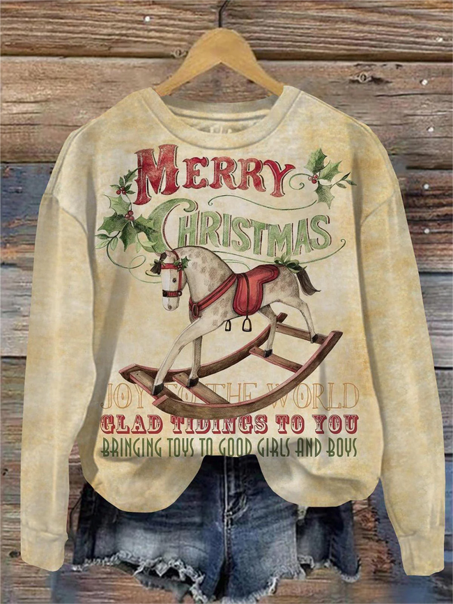 Merry Christmas Print Sweatshirt