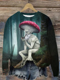 Unisex Mushroom Man Abstract Print T-Shirt