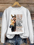 🔥Buy 3 Get 10% Off🔥Women's Western Pony I Don't Ride For Fun I Ride To Escape Printed Sweatshirt