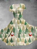 Women's Christmas Gift Christmas Tree Santa Claus Art Design Print Maxi Dress