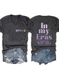 Women's In My Eras Era Print V Neck T-Shirt