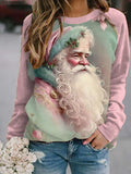 Women's  Christmas Santa Art  Print  Casual  Sweatshirt