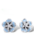 Fashion Creative Zircon Flower Leaf Stud Earrings