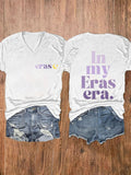 Women's In My Eras Era Print V Neck T-Shirt