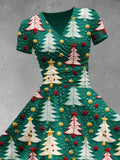 Women's Christmas Gift Christma Tree Print Design Maxi Dress