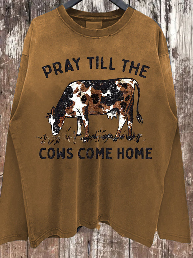 Party Till The Cows Come Home Print Sweatshirt