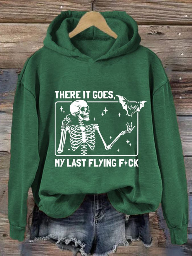 🔥Buy 4 get 12% OFF🔥Women's Halloween There It Goes My Last Flying F*ck  Casual Hooded Sweatshirt