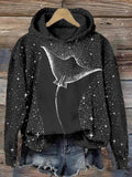 Starry Spotted Eagle Rays Print Hoodie