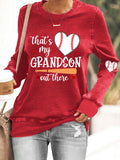 Women's That's My Grandson Out There Baseball Grandma Casual Sweatshirt