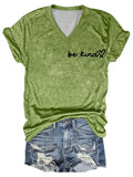 The World Is A Better Place With You In It Print V-neck Short Sleeve T-shirt