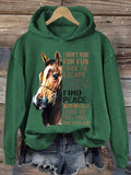 🔥Buy 3 Get 10% Off🔥Women's Western Pony I Don't Ride For Fun I Ride To Escape Printed Hooded Sweatshirt