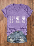 Women's In My Eras Era Print V Neck T-Shirt